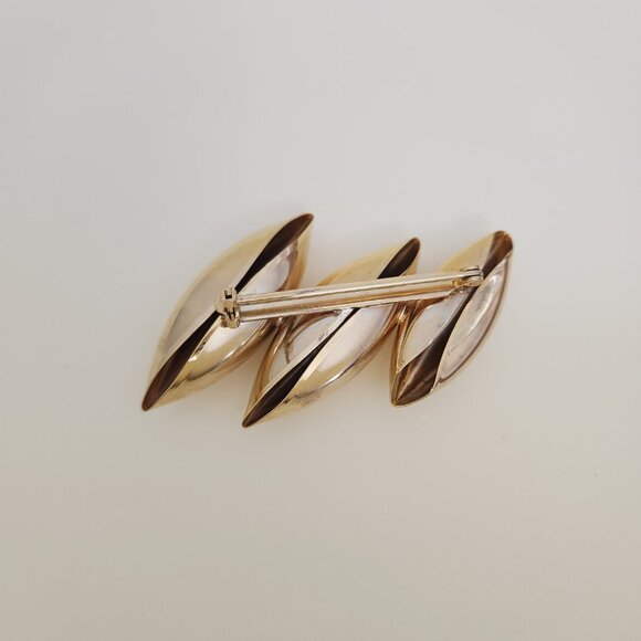 Vintage Brooch Pin Gold Tone Abstract 3D Evening Event Formal Chic Business - Picture 2 of 7
